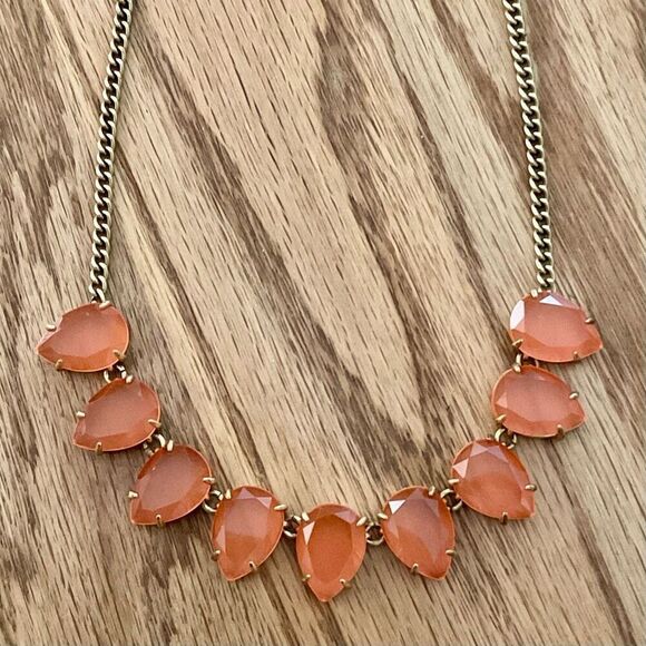 J.Crew | Orange Pendant Statement Necklace | 17” Adjustable - Picture 1 of 4